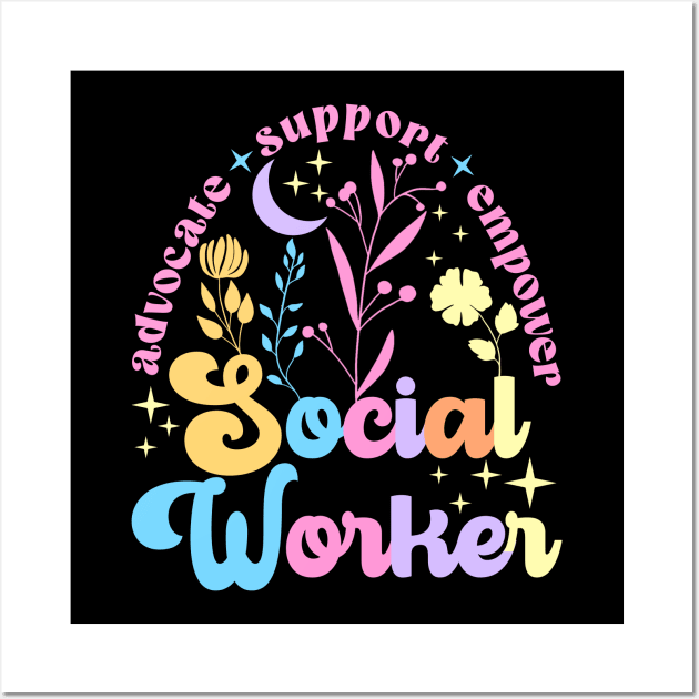 Social Worker T-Shirt - Cool and Cheering Social Work Month Wall Art by artbooming